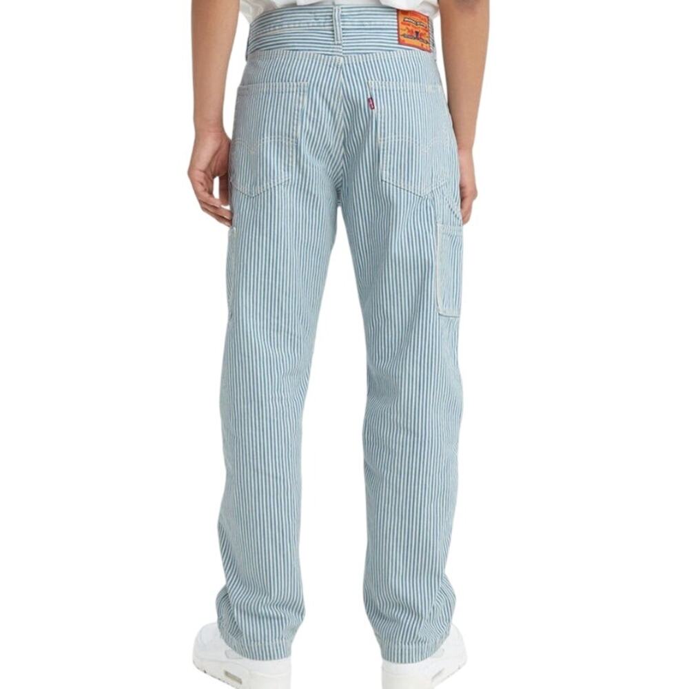 Levis 32 Premium Stay Loose Carpenter Cargo Pant Blue Stripe Streetwear